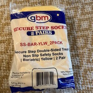 NEW "Secure Step" Double-Sided Tread Non Slip Safety Socks 2 Pairs Bariatric